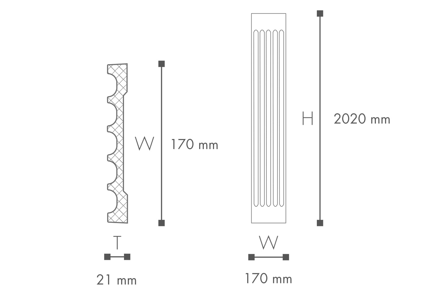 PILASTER PP2 PU 21X170X2020MM - Bild 2